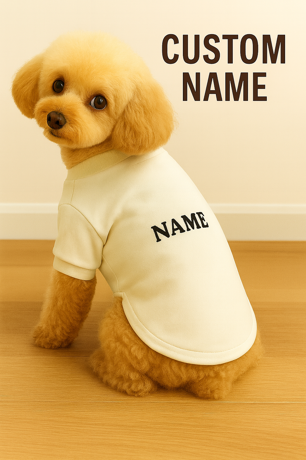 Beige Plain Custom Pet Dress