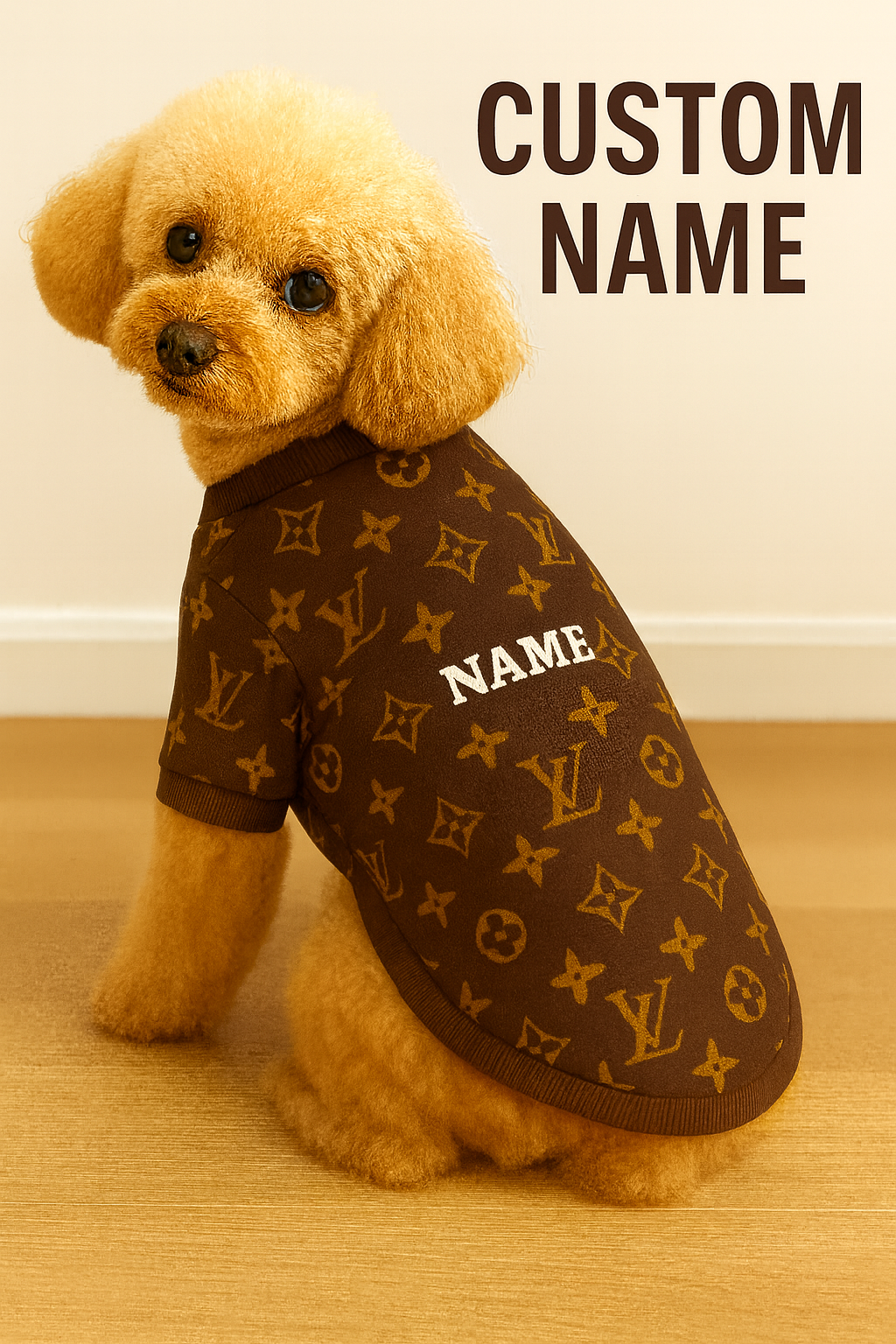 LV Designer-Inspired Custom Pet Dress